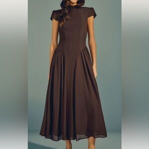 Reformation Maven Dress in Mole